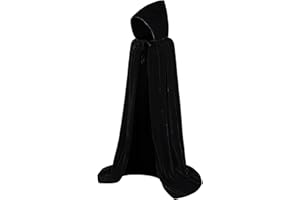 BIGLUFU Cape à Capuche Halloween, Deguisement Halloween Cape en Velours, Cape de Déguisement Vampire Sorcière Costume Cape de Costume d'Halloweenpour Femmes Hommes