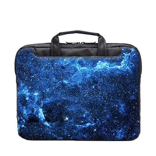 TaylorHe Laptoptasche / Notebooktasche, mit Seitentaschen und abnehmbarem Riemen, strapazierfähig, aus Nylon blau Universum - 2
