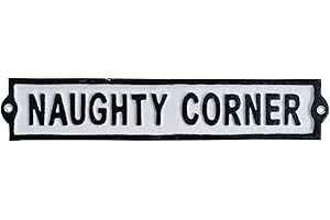 Prodbuy Home 'Naughty Corner' Cast Iron Wall Mounted Sign - Funny Outdoor Shed Garden Plaque