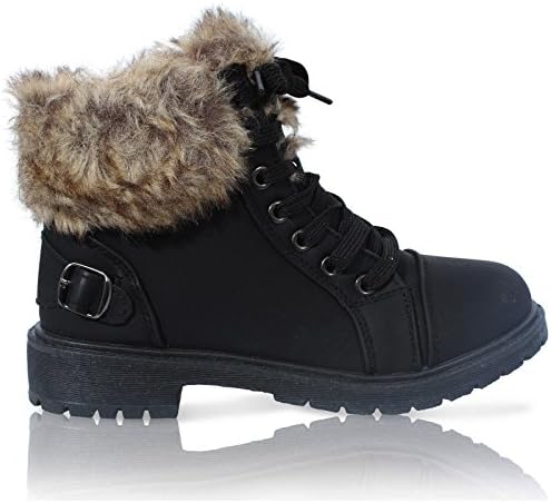 Yes Gameon Yesgameon Kids Fur Lined Boots High Top Ankle Trainer Grip Sole Winter Shoes Color Black Size UK 11 EU 29 US 12