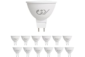 GY Ampoule LED GU5.3 MR16, 4.5W Équivalent 40W 663LM 3000K Blanc Chaud, Angle de Faisceau 120°, Ampoules LED 12V Classe C, Non-Dimmable, Lot de 12