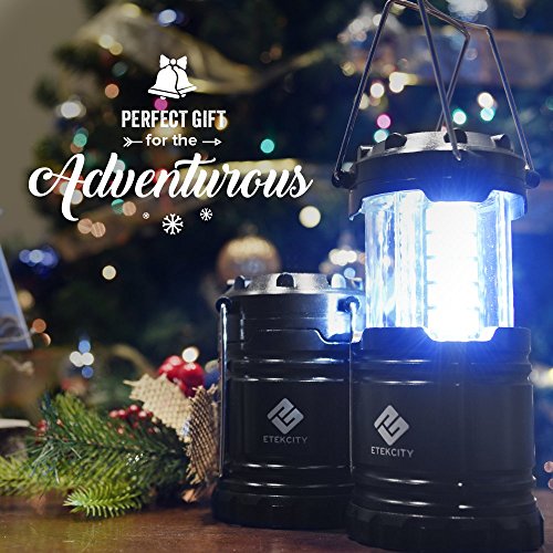 Etekcity Faltbare 2er LED Campinglampe Camping- und Garten- Laterne, Ideal für Terrasse, Camping, Wandern, Notfall, Outdoor-Aktivitäten, Schwarz - 7