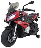 Diseño realista y actual RunRunToys- Moto BMW eléctrica 12V con con Luces y Acelerador en el Manillar para niños a Partir de 3 años, Color Rojo (Herrajes Multimec 4019)