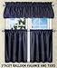 Ellis Curtain Stacey Tailored Tier Pair Curtains, 56" x 36", Navy