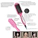 LONGKO 3 in 1 Hair Straightener , Pro Detangling Anion Hair straightening Brush,Electric Instant Magic Silky Straight Hair Styling Comb,Anti Scald Anti-static Ceramic Heating Massage Straightening Iron (Pink)