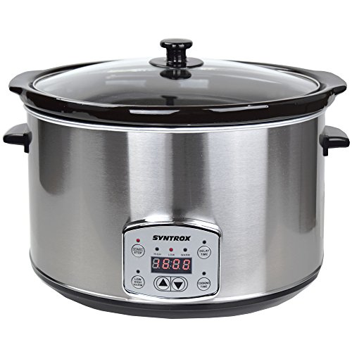Syntrox Germany 8,0 Liter Digitaler Edelstahl Slow Cooker mit Timer und Warmhaltefunktion - 2