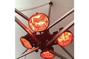 ACTIEXPRESS Chauffage Extérieur à 4 LAMPES/2 LAMPES, 1800W/1600W IP23 pour tente chapiteau barnum et parasol (Chauffage à 4 Lampes)