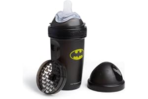 Herobility DC Batman Double Anti-Colic Baby Bottle | Award-Winning Hero Baby Bottles | Soft Breast- Like Teat, Easy Mixing Lid & Net | 240ml/8.5 fl oz