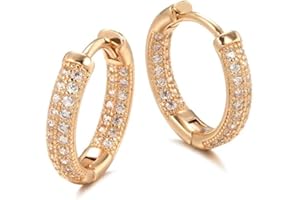 Shining Diva Fashion 18k Rose Gold Plated Latest Fancy Stylish Copper Zircon Bali Earrings for Women and Girls