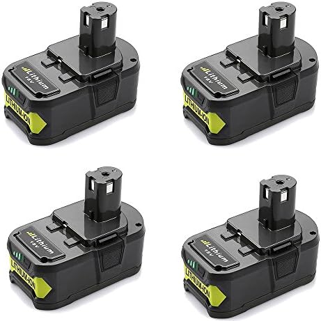 4x Tool Battery for RYOBI One + 18 V/4000 mAh Replaces Ryobi One + 18 V 4.0 Ah Lithium Ion RB18L40 1815 BPS, BPP-1820 One + BPL-1820G BPL18151 BPL1820 P102 P103 P104, P107 R18I 0 battery Compressor ZRP 813 Bid 1801 M