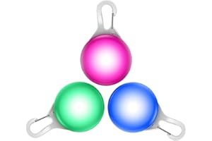 KWANAN 3 Pack LED Dog Collar Light, Light Up Dog Collars, Clip-On LED Pet Tag Three Modes for Night Walking, Running, Camping, Climbing