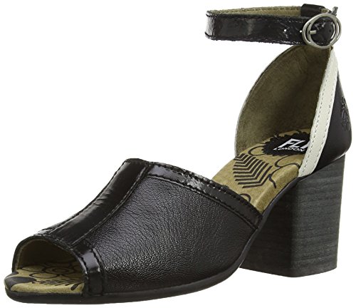 Fly London Amis, Women's Sandals, Black/Off-White, 4 UK (37 EU)
