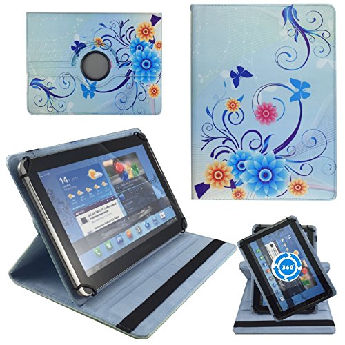 BLAUE BLUME 10 Zoll Tablet Tasche Schutz Hülle Stand Etui für DENVER TAQ-10172 MK2 + Stift