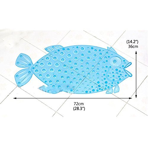Itian Fisch-Bad Duschmatte mit Rutschfest Anti Skid Saug Sucker, Verbessern Sicher Rate (Orange) - 3