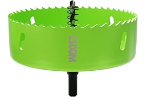 CSOOM Bi-metalowa otwornica koronka wiertnicza do prac w płytach gipsowo-kartonowych, tworzywie sztucznym, drewnie, metalach, cienkiej blasze stalowej, wysokowydajne narzędzie wiertnicze, rozmiar 120