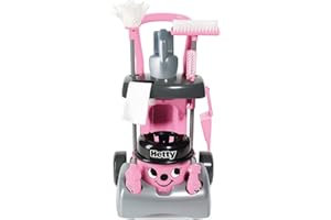 Casdon Deluxe Hetty Cleaning Trolley , Pink Toy Cleaning Trolley For Children Aged 3+ , Includes Several Tools For Imaginative Role Play!