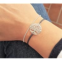 Armband Armbänder Armkette Makramee Lensbaum 925 Frau Damen Geschenk Geschenkidee Geschenkkarte Schmuckbox Geschenkbox Mutter Tochter Verpackung Schmuckschachtel Bedeutsam Silber Kugelkette Schmuck