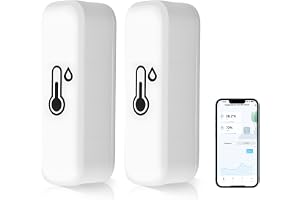 Hemtemperatur- och fuktighetssensor, Bluetooth smart hygrometer, wifi-termometer, kompatibel med Alexa Google Home, realtidsö