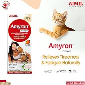 AIMIL Amyron Pet Liquid | Natural Health Restorative for Maintaining Healthy Growth & Development in Dogs & Cats | 200ml