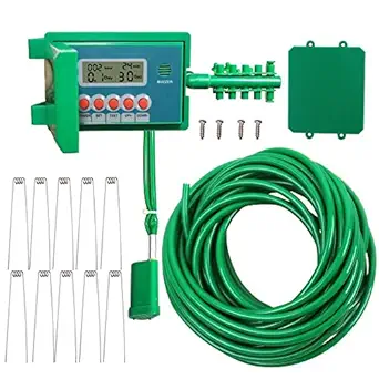 Aqualin Automatic Indoor Drip Irrigation Kit with Timer | Smart Controller for Indoor Garden | 10 Plants (Timer Kit)