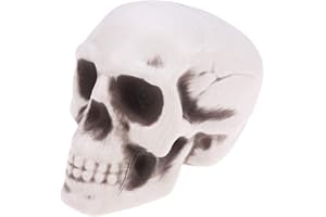 Amosfun Halloween Teschio Decorazione Teschio Umano Statua Spaventoso Fantasma Scheletro Teschio per Arredamento Bar casa