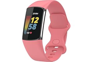 Wownadu Cinturini Compatibile per Fitbit Charge 5 / Charge 6 Cinturino Donna Uomo Silicone Sport Regolabile Ricambio Braccialetto, Accessory Bracciale, S/L (nessun Tracker)