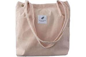 Funtlend Groß Umhängetasche Cord TascheDamen Kord Handtasche Shopper Damen für Uni Arbeit Mädchen Schule