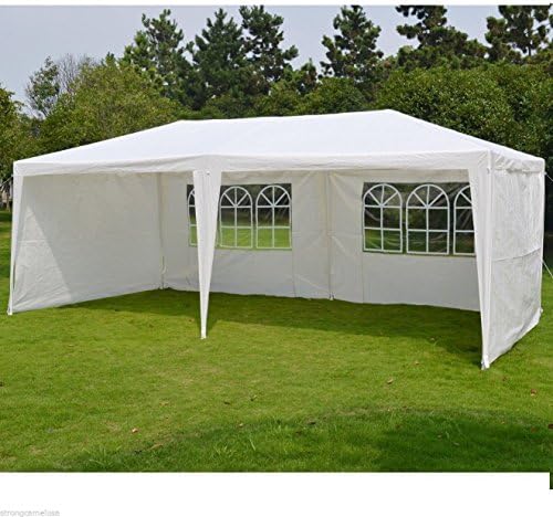 LIVIVO ® Extra Large Party Gazebo with 4 Detachable Panels and 2 Visible Windows - Great for Parties, Weddings, Camping, Picnics, BBQ, Fairs, Markets, and Outdoor Events - Includes 6 Pull Ropes and 12 Ground Nails for Added Stability