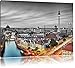 Produktbild Berlin City Panorama B&W Detail, Format: 100x70 auf Leinwand, XXL riesige Bilder fertig gerahmt mit Keilrahmen, Kunstdruck auf Wandbild mit Rahmen, günstiger als Gemälde oder Ölbild, kein Poster oder Plakat