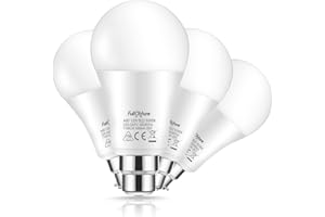 FULIGHTURE 100W Equivalent B22 Bayonet Cap LED Bulbs, Super Bright 1100LM, 12W A60 Frosted Globe Golf Ball Bulbs, Not Dimmable, Energy Saving for Living Room, Bedroom, Kitchen, Pack of 4(6500K Cool White)