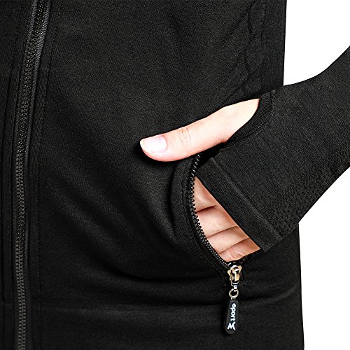 SEEU Damen voll Reißverschluss Langarmshirt Sport Funktionsshirt Yoga Fitness Laufen, Gr.S bis L, 5 Farbe - 5