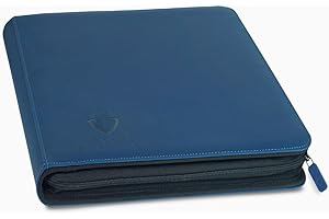 Card Guardian 12 Pocket Card Binder with Zipper – Premium Trading Card Binder Holds 480 Cards – Side-Loading TCG Binder for MTG, Lorcana, Match Attax, One Piece & More (Blue)