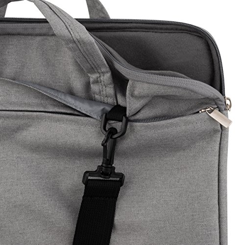 kwmobile Umhängetasche für 12,5″ 13″ 13,3″ Laptop / Ultrabook – Laptoptasche aus Stoff mit Reißverschluss und Tragegurt in Grau – z.B. geeignet für Apple, Samsung - 2