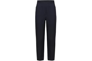 FAIRY BOUTIQUE Childrens Uniform Side Pockets Pants Girls Half Elastic Waist Button Up Trouser