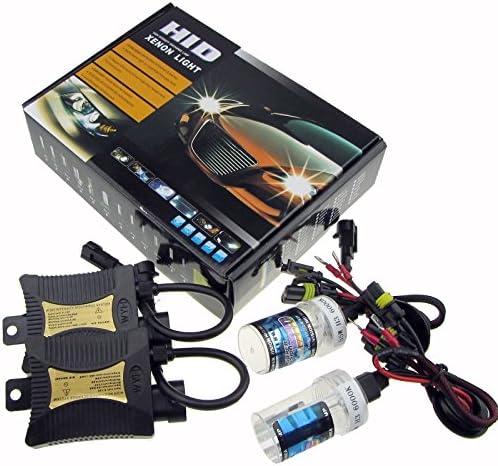 JINYJIA 12V 55W Xenon HID Conversion Kit Headlight for Car Vehicle Replacement Bulb, H1/10000K