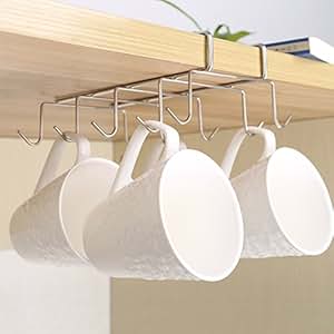 Appendi Tazze Sottomensola 3 Pezzi - Porta Tazzine Nero, Salvaspazio Per Cucina - Foto 4