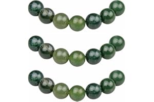 ‎MJDCB MJDCB Perlen zum Auffädeln 6mm 60 stück Grün Moosachat Halbedelsteine Perlen mit Loch Natürliche Lose Runde Steinperlen für Herstellung Schmuck Armbänder Halsketten