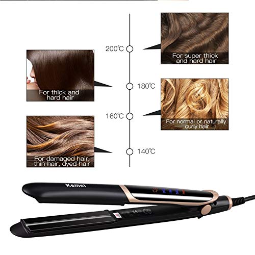 YERGHJ Infrared Hair Straightener Curler Ceramic 3D Floating Wide Plate Flat Iron LED Digital Hair Curling Straightening