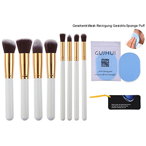 8 Stk Makeup Pinsel Professionelle Premium Makeup Pinsel Bürsten Lidschatten Schatten Kosmetik Pinselset (1Stk Wash Reinigung Gesichts Sponge Puff *Farbe zufällig * kostenlos)