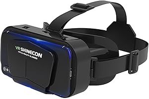 KISBEIBI VR Shinecon VR Headset 3D VR Glasses Universal Virtual Reality Goggles Support 360°Panorama Adjustable Pupil Distance Eye Protection VR Goggles for Movies Games Gift for Kids Adults