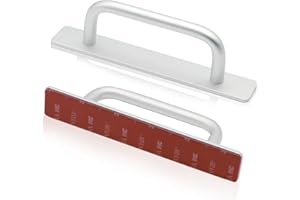 JOLIGAEA 2 Pezzi Maniglia per Porta Mobile,Maniglie per Armadio Adesiva,Maniglia Porta Scorrevole in Alluminio,Maniglione per Porte e Finestre,Cassetti,Porte da Giardino,Armadi,Argento,212mm