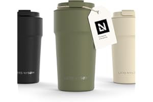 LARS NYSØM Tazza Termica per caffè Thermo Coffee Mug-to-Go 500ml | Tazza da Viaggio 0,5 Litri con Isolamento | In Acciaio Inox e Tenuta stagna per caffè e tè (Olive Green, 500ml)