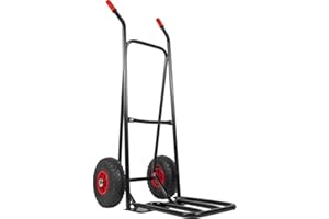 RAVENDO ST150 NG PUR Profi Sackkarre klappbar – 150 kg Transportkarre mit PU Vollgummireifen, Faltbare Ladeschaufel, Handkarre für Werkstatt & Umzug