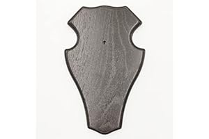 GTK - Geweihe & Trophäen KRUMHOLZ 1 Stück REH Trophäenschild Stumpf in Eiche Dunkel AF 18,5 cm x 11,5 cm
