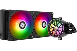 TR AQUA ELITE 240 V6 ARGB Black-CPU Liquid Cooler, Efficient PWM Controlled Pump,for AM4/AM5,Intel LGA1150/1151/1200/2011/1851/1700,Integrated Water-cooled Radiator-Black