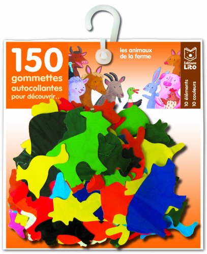 150 gommettes autocollantes : Les animaux de la ferme (avec support) francais