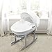 White Dimple Grey Wicker Padded Moses Basket & Deluxe Grey Rocking Stand