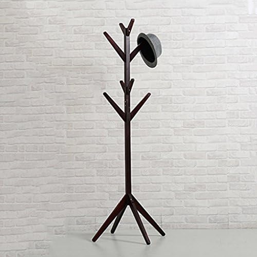 SUBBYE Coat Racks Solid Wood Coat Rack Floorstanding Living Room Bedroom Hangers Creative Wooden Clothes Rack Color Optional ( Color : Dark brown )