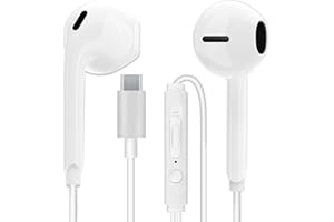 MAS CARNEY Auriculares USB C TH6, con Chip Digital Integrado, micrófono y Control Remoto, compatibles con Smartphones Samsung, Huawei, OPPO, Vivo, Honor, Google Pixel y iPads, Blanco.