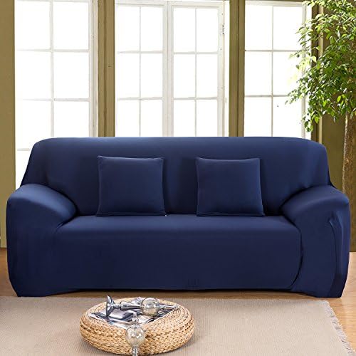 ZHIHONG 2 Seater Sofa Cover All-inclusive Loveseat Slipcover Elastic Fabric Protector Soft Couch Cover Washable (Navy)